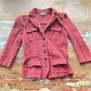 DIANE VON FURSTENBERG Plaid Vintage Blazer